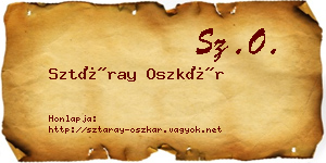 Sztáray Oszkár névjegykártya